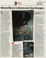 Utusan Malaysia- 17 Okt 2021 -Memelihara tulisan jawi dan bangsa