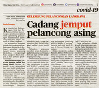 Harian Metro- 15 Okt 2021 -Cadang jemput Pelancong asing