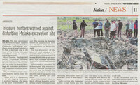 New Straits Times-16 April 2021-Treasure hunters warned against disturbing Melaka excavation site