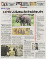 Sinar Harian_10-Oct-2020_ms 6_Saintis UM jumpa fosil gajah purba