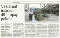 Berita Harian- 28 Mei 2021 -3 selamat insiden dihempap pokok