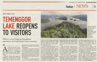 New Straits Times - 09 Oktober 2021 -Temenggor Lake reopens to visitors
