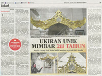 Harian Metro- 22 April 2021-Ukiran unik mimbar 211 tahun