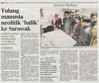 Berita Harian_01-Mac-2020_ms 33_Tulang manusia neolitik balik ke Sarawak