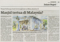 Utusan Malaysia_25-sep-2020_ms 13_Masjid tertua di Malaysia