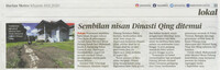 Harian Metro_19-Nov-2020_ms 11_Sembilan nisan Dinasti Qing ditemui