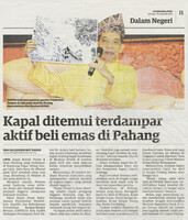Utusan Malaysia-19 Januari 2021 -Kapal ditemui terdampar aktif beli emas di Pahang di 