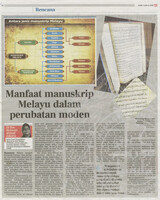 Berita Harian - 08 July 2020 - Manfaat manuskrip Melayu dalam perubatan moden