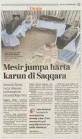 Berita Harian-19 Januari 2021 -Mesir jumpa harta karun di Saqqara