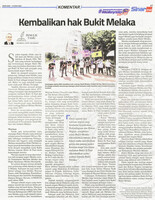 Sinar Ahad_16-Aug-2020_ms 37_Kembalikan hak Bukit Melaka