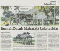 Utusan Malaysia_20-Oct-2020_ms 13_Rumah Datuk Maharaja Lela terbiar