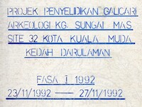 ARKEOLOGI SUNGAI MAS KEDAH 1992 FASA 1 W JILID 3