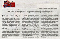 Sinar Harian- 15 Okt 2021 -MOTAC cadang buka Langkawi kepada pelacong luar