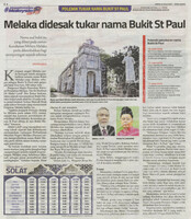 Sinar Harian_24-July-2020_ms 2_Melaka didesak tukar nama Bukit St Paul