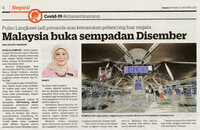 Kosmo- 28 Okt 2021 -Malaysia buka sempadan Disember